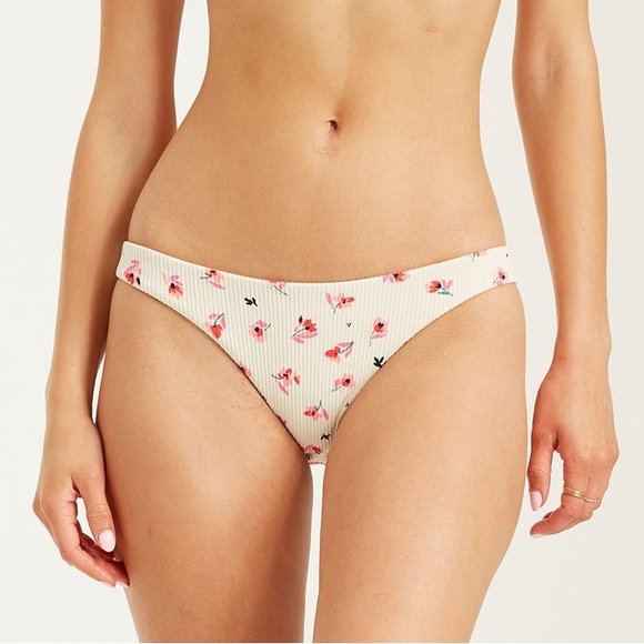 Billabong ❤️ Floral Kiss the Day Ribbed Tropic Cheeky Bikini Bottom - Picture 3 of 16